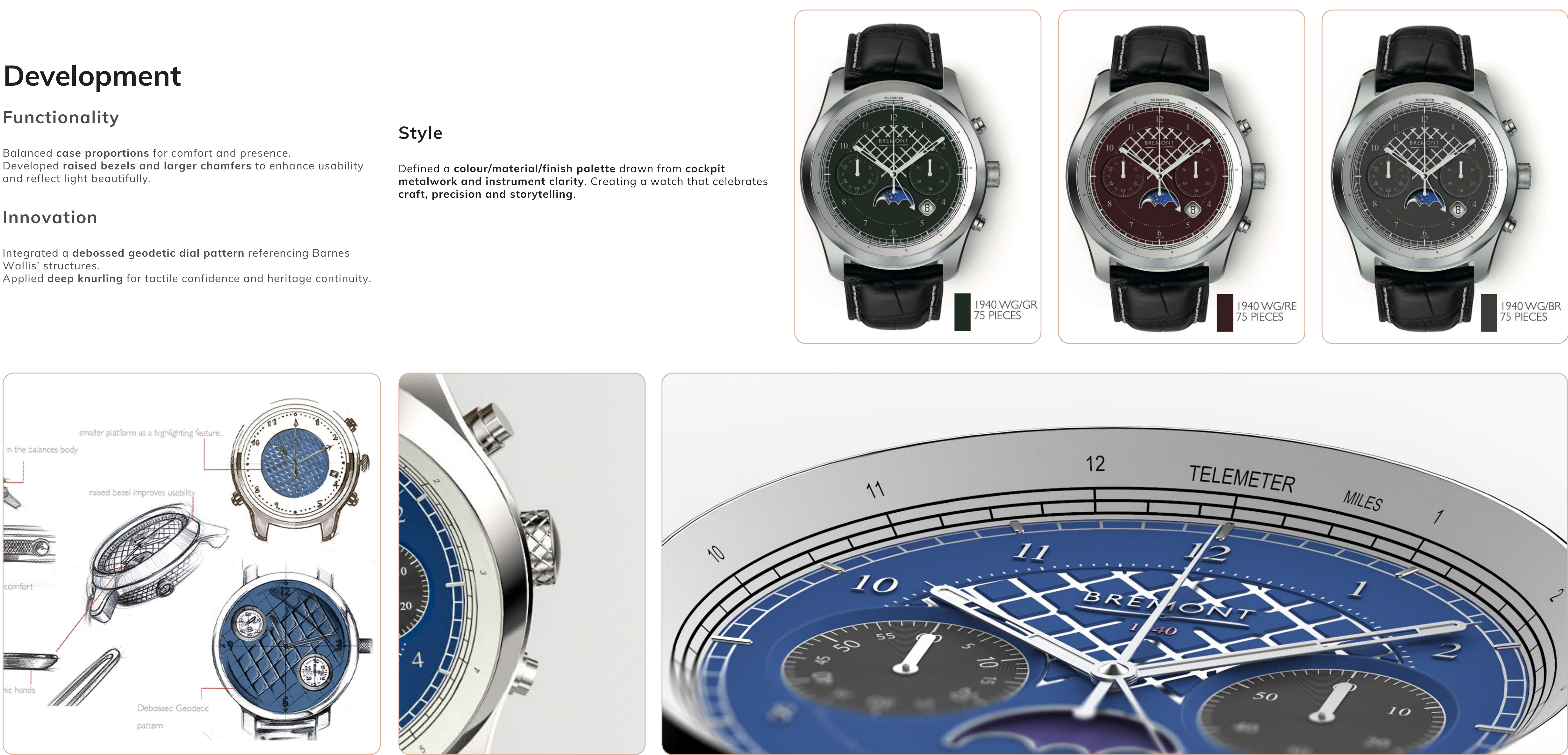 Bremont Chronograph development — colorways and dial detail
